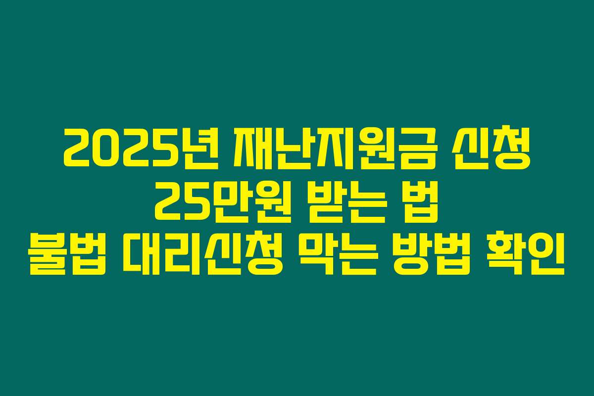 2025년 재난지원금 신청 25만원 받는 법 불법 대리신청 막는 방법 확인