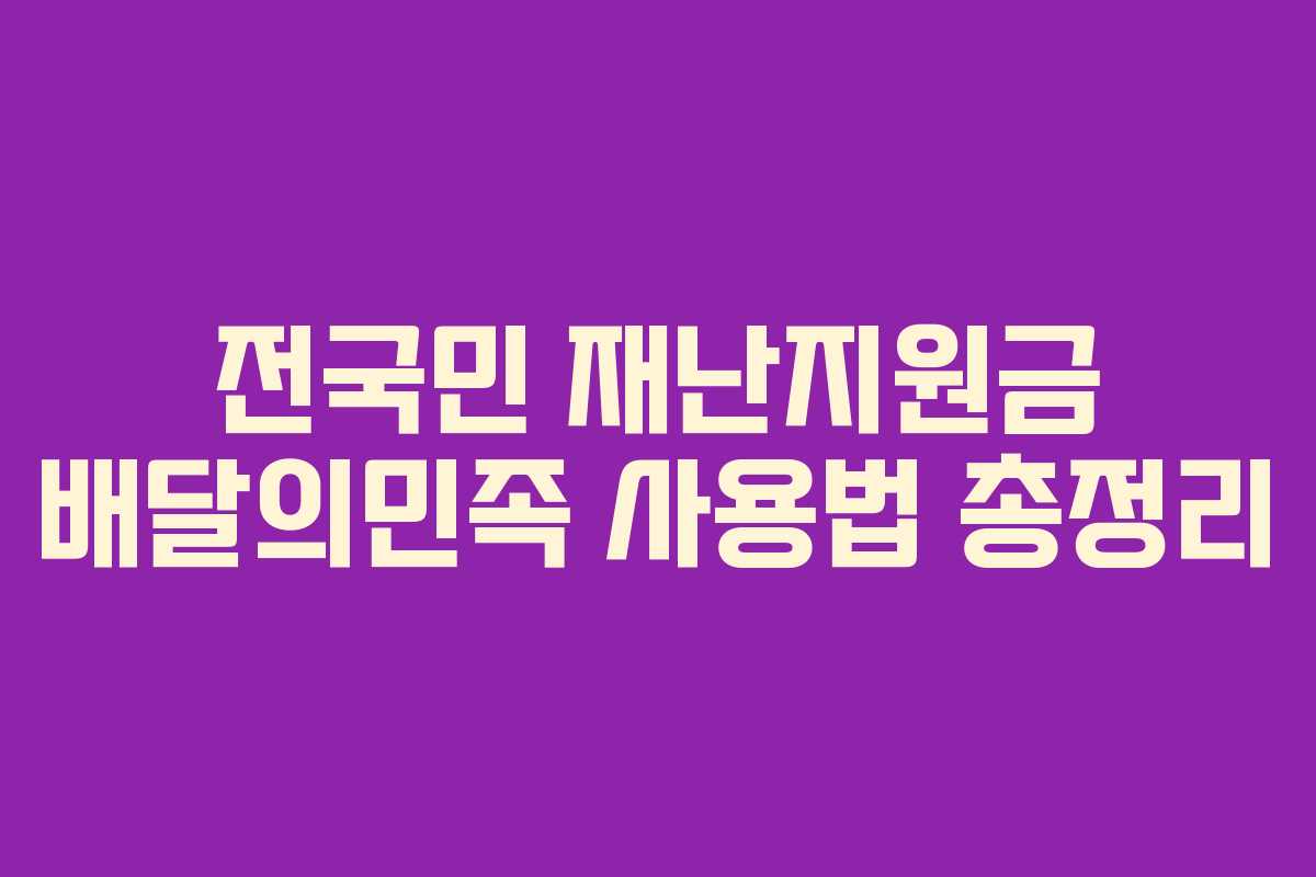 전국민 재난지원금 배달의민족 사용법 총정리