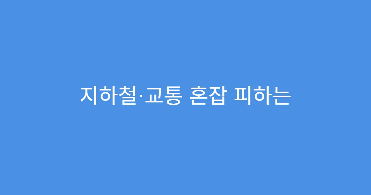 지하철·교통 혼잡 피하는 방법