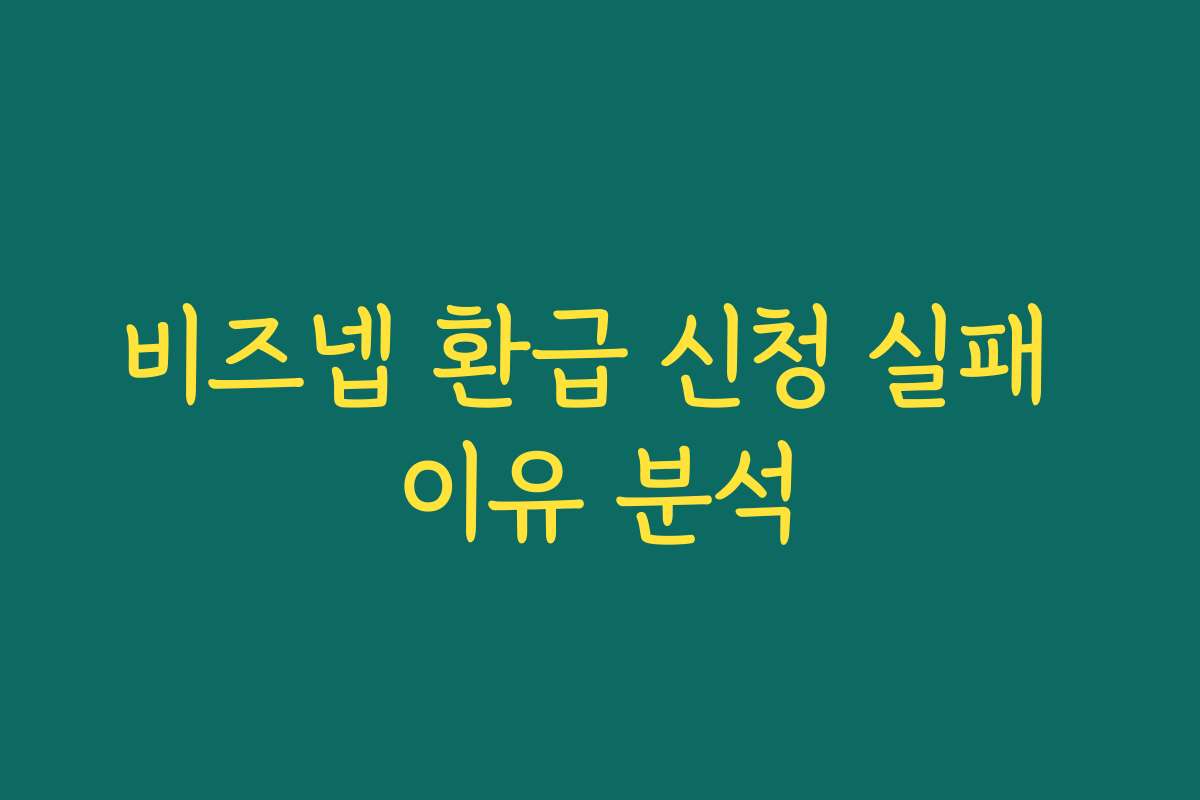 비즈넵 환급 신청 실패 이유 분석