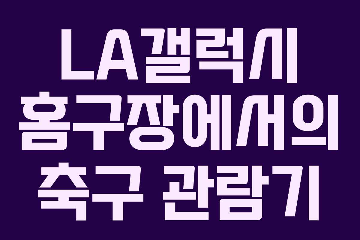 LA갤럭시 홈구장에서의 축구 관람기 LA갤럭시 홈구장에서의 축구 관람기