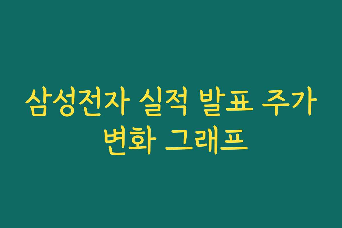 삼성전자 실적 발표 주가 변화 그래프