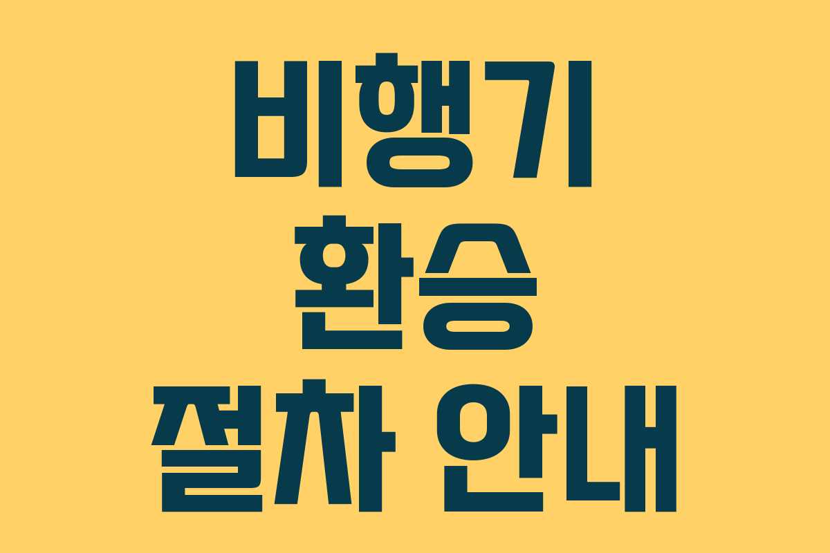 비행기 환승 절차 안내