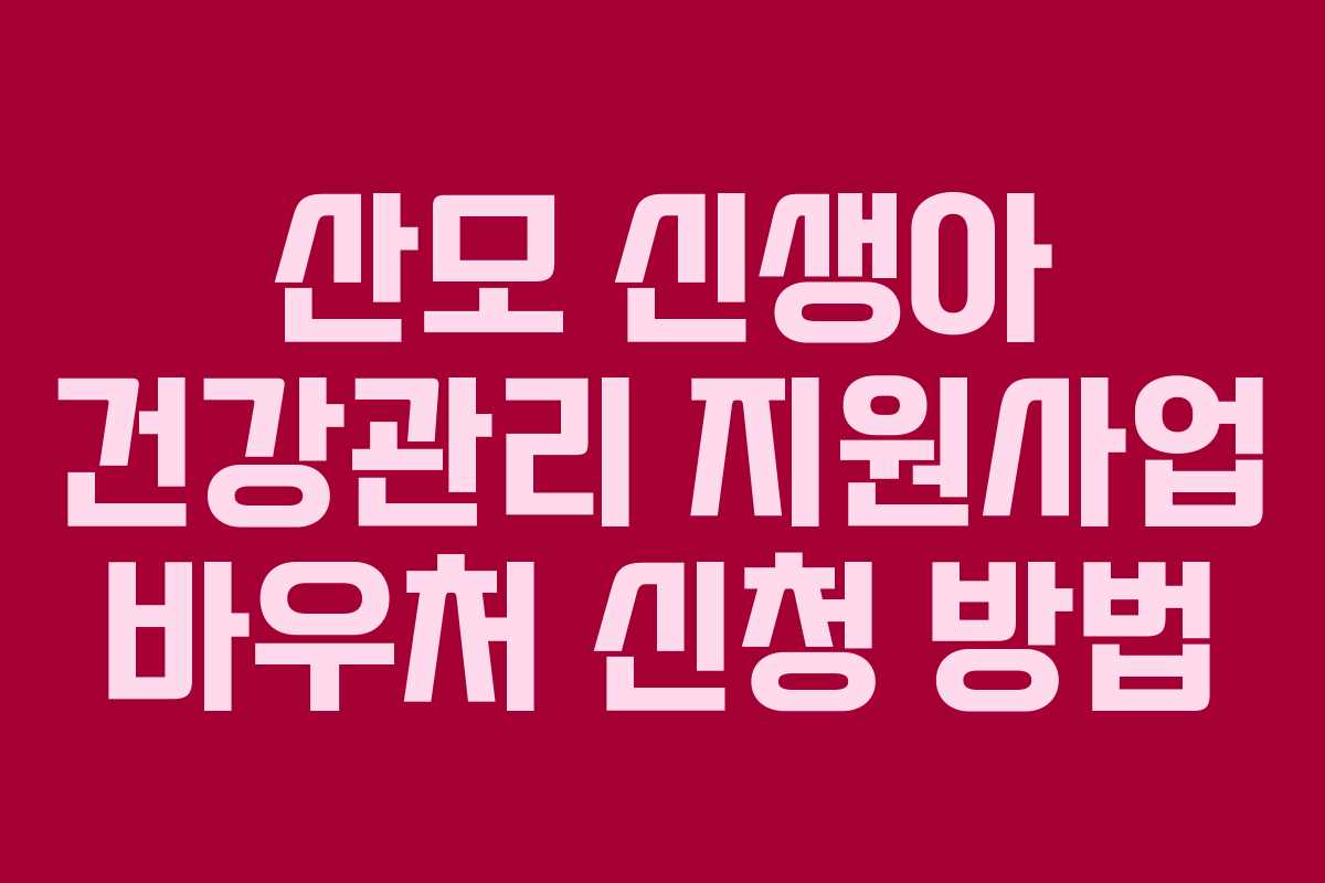 산모 신생아 건강관리 지원사업 바우처 신청 방법 산모 신생아 건강관리 지원사업 바우처 신청 방법