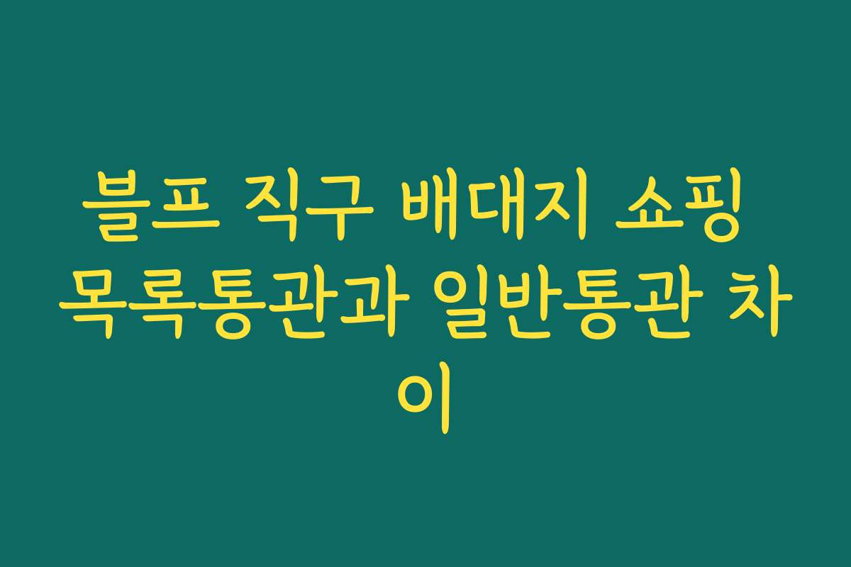 블프 직구 배대지 쇼핑 목록통관과 일반통관 차이