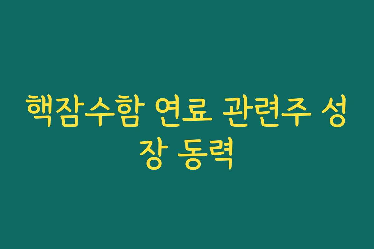 핵잠수함 연료 관련주 성장 동력