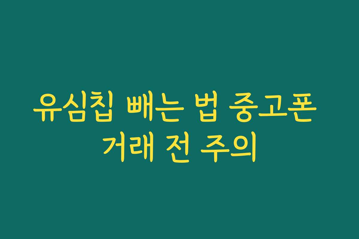 유심칩 빼는 법 중고폰 거래 전 주의