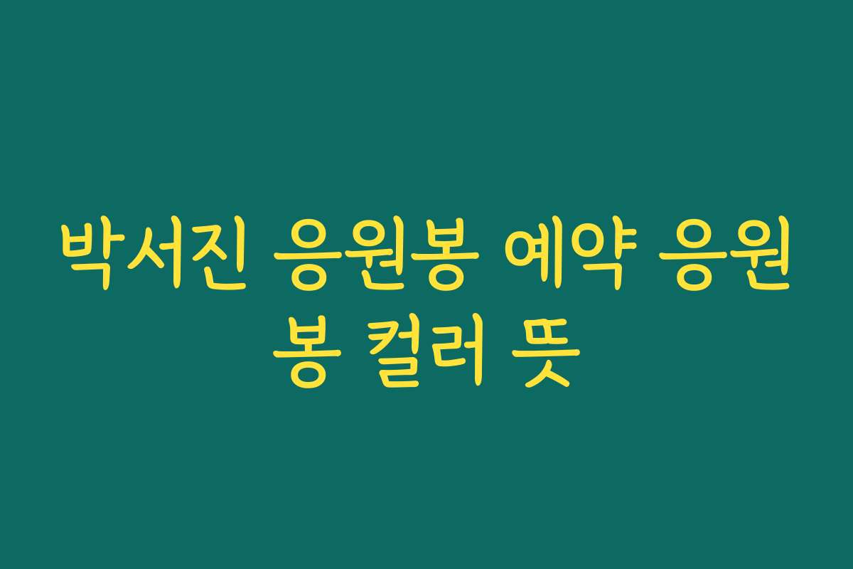 박서진 응원봉 예약 응원봉 컬러 뜻