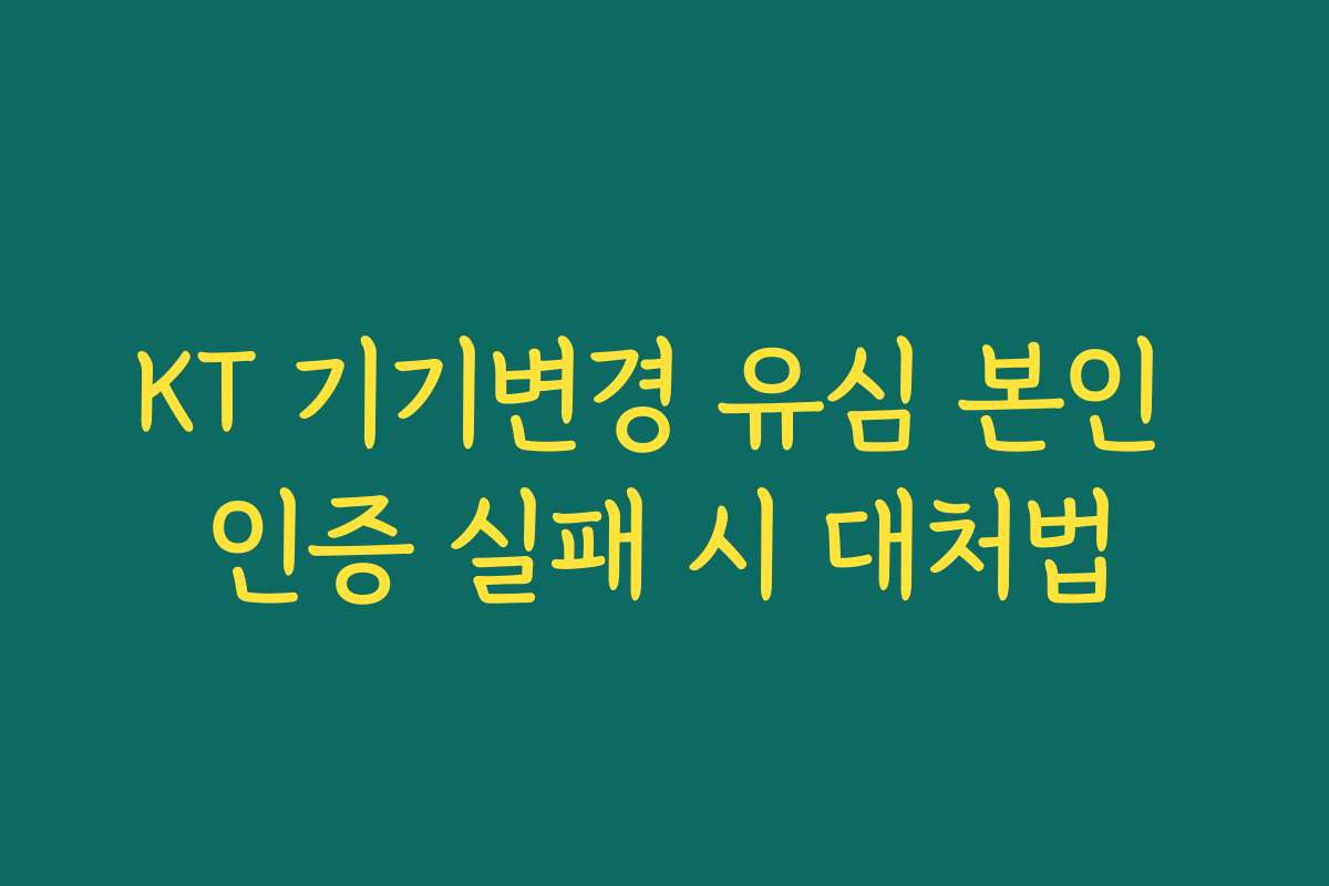 KT 기기변경 유심 본인 인증 실패 시 대처법