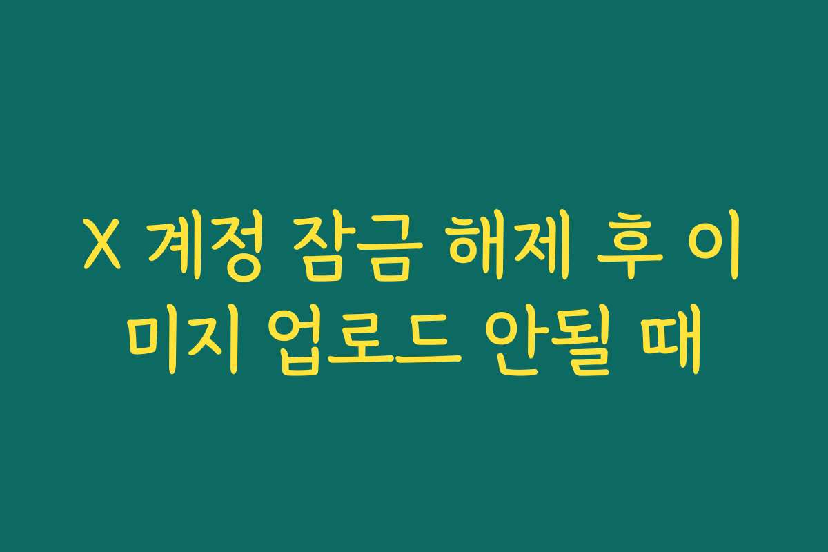 X 계정 잠금 해제 후 이미지 업로드 안될 때
