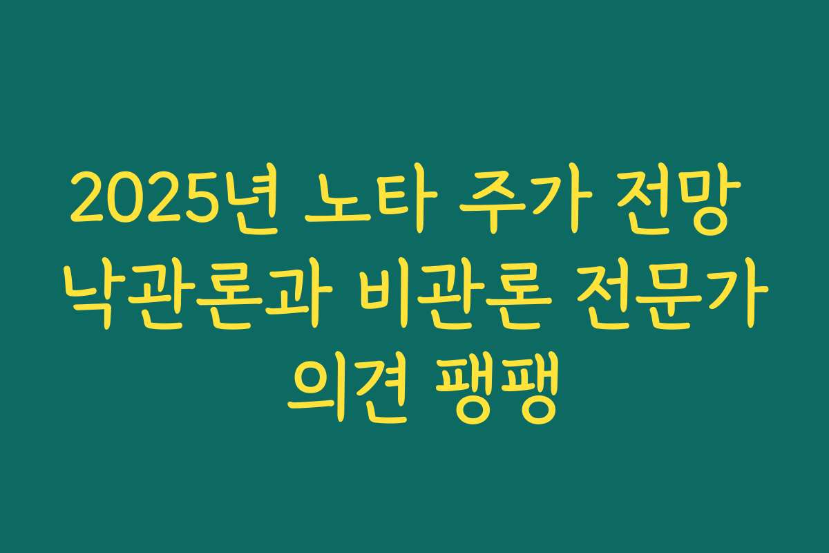 2025년 노타 주가 전망 낙관론과 비관론 전문가 의견 팽팽