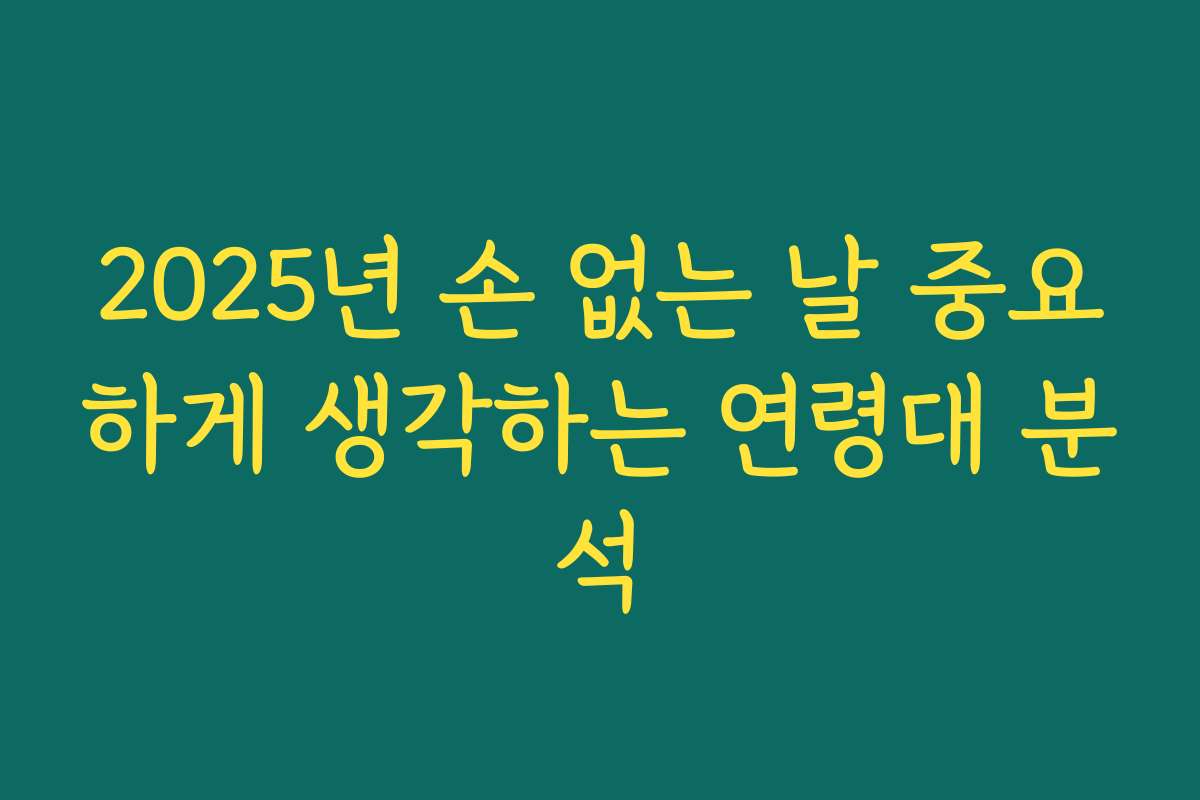 2025년 손 없는 날 중요하게 생각하는 연령대 분석
