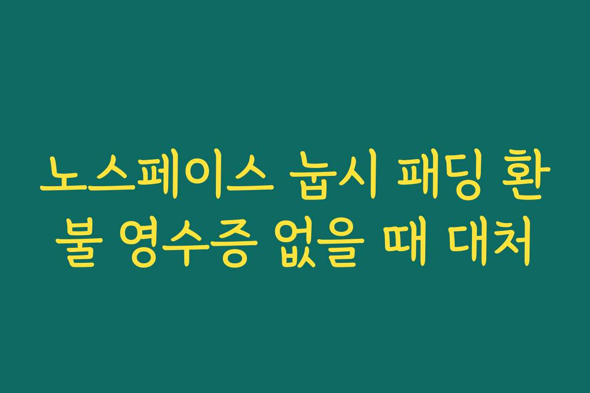 노스페이스 눕시 패딩 환불 영수증 없을 때 대처