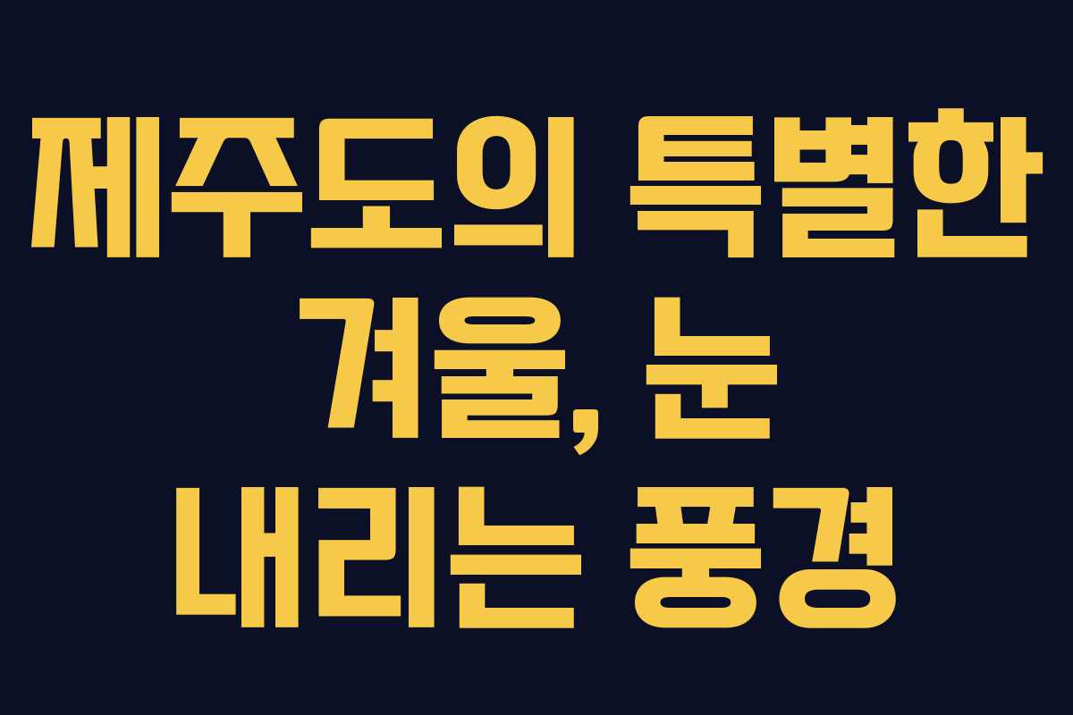 제주도의 특별한 겨울, 눈 내리는 풍경