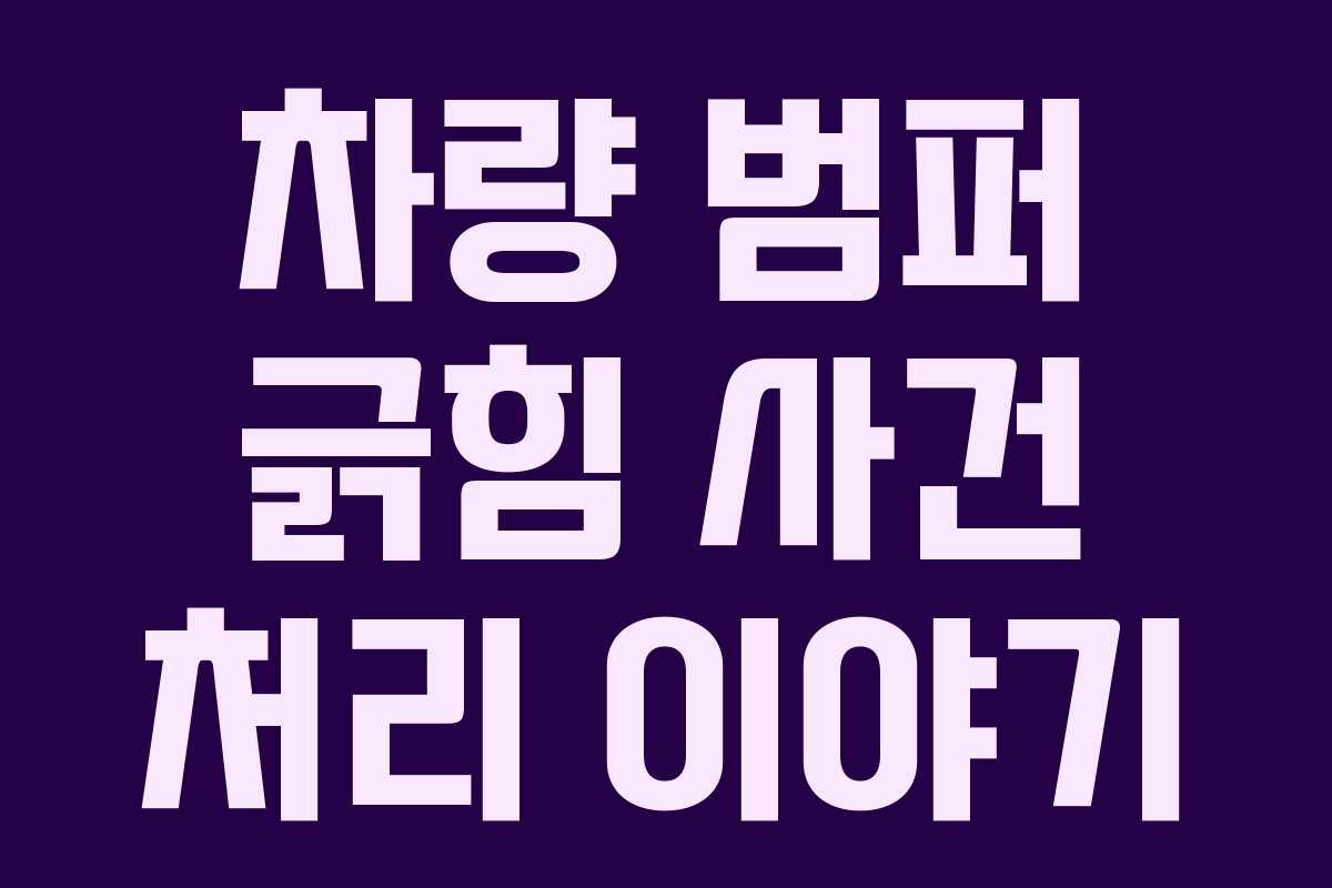 차량 범퍼 긁힘 사건 처리 이야기