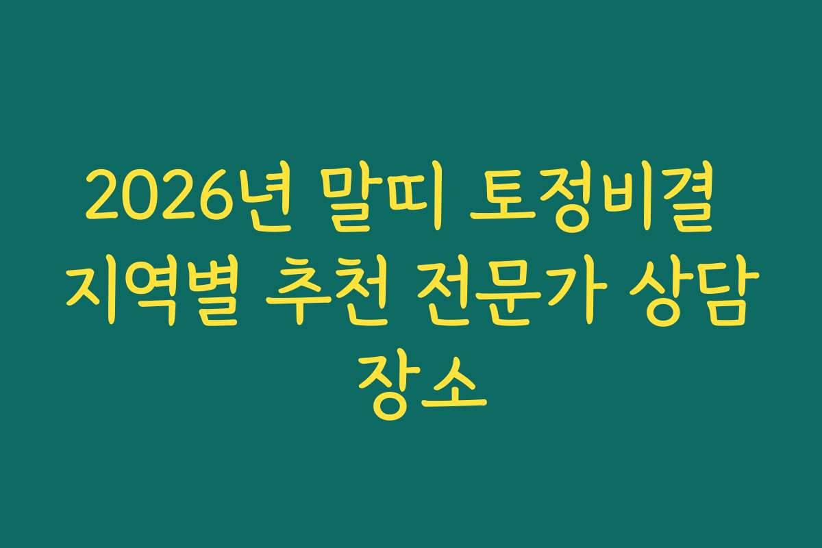 2026년 말띠 토정비결 지역별 추천 전문가 상담 장소
