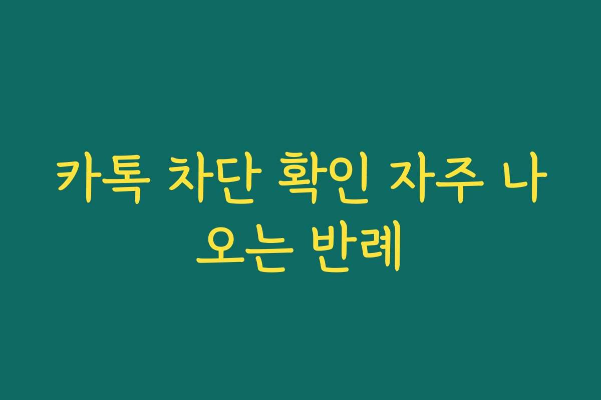 카톡 차단 확인 자주 나오는 반례
