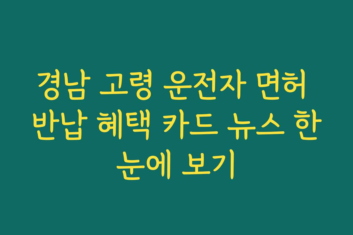 경남 고령 운전자 면허 반납 혜택 카드 뉴스 한눈에 보기