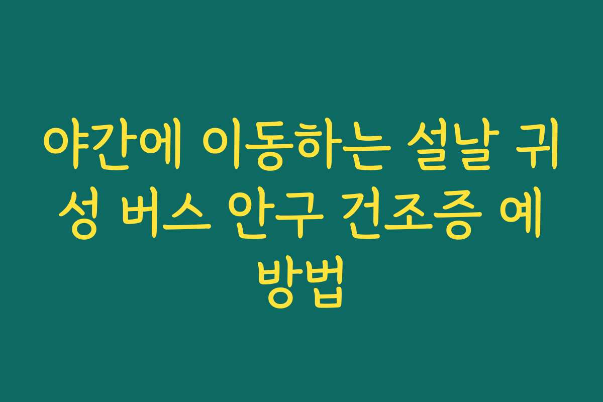 야간에 이동하는 설날 귀성 버스 안구 건조증 예방법