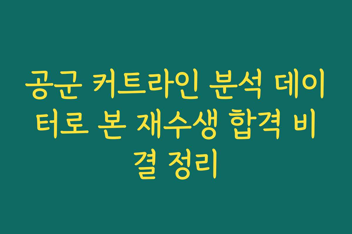 공군 커트라인 분석 데이터로 본 재수생 합격 비결 정리