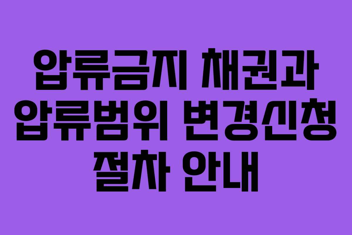 압류금지 채권과 압류범위 변경신청 절차 안내