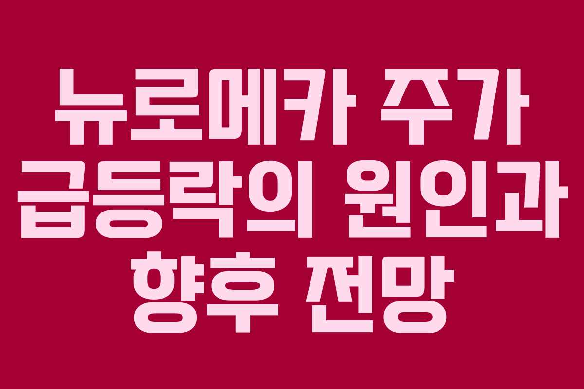뉴로메카 주가 급등락의 원인과 향후 전망