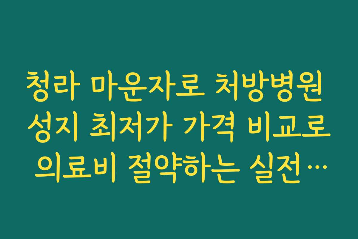 청라 마운자로 처방병원 성지 최저가 가격 비교로 의료비 절약하는 실전 전략 공개