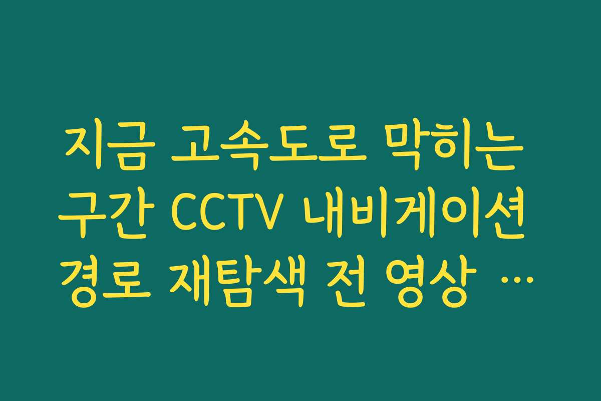 지금 고속도로 막히는 구간 CCTV 내비게이션 경로 재탐색 전 영상 팩트체크