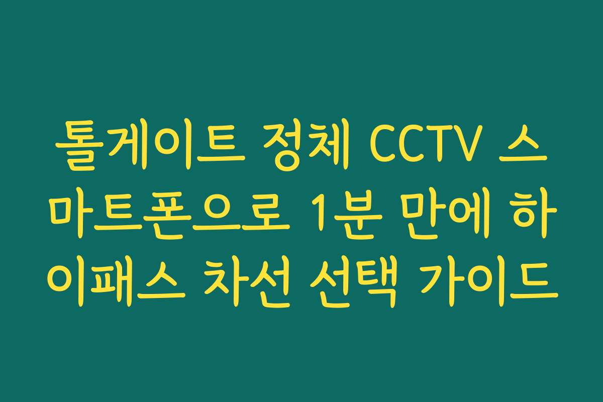 톨게이트 정체 CCTV 스마트폰으로 1분 만에 하이패스 차선 선택 가이드