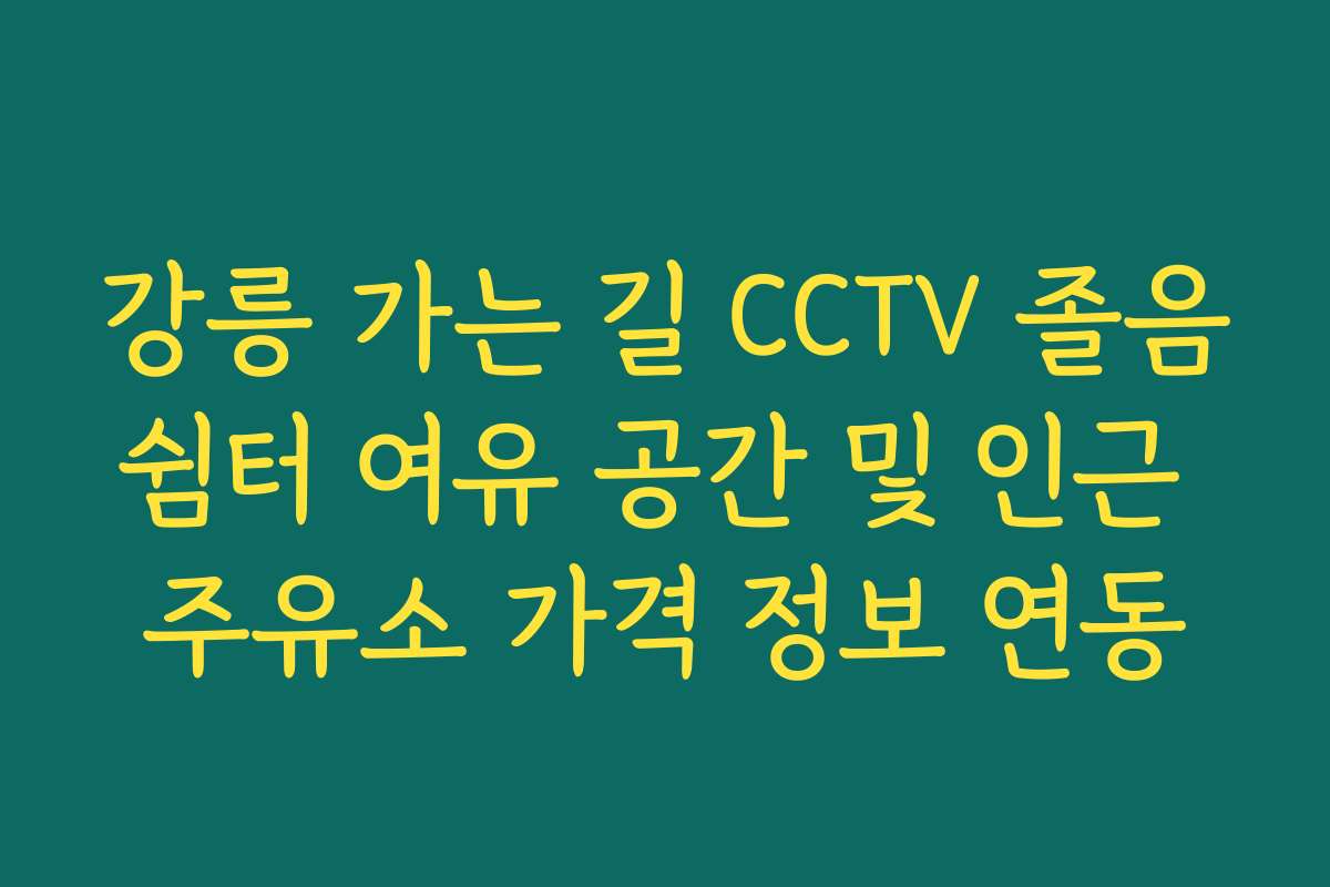 강릉 가는 길 CCTV 졸음쉼터 여유 공간 및 인근 주유소 가격 정보 연동