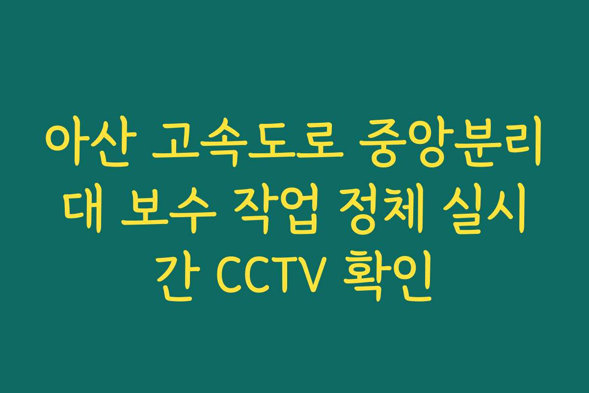 아산 고속도로 중앙분리대 보수 작업 정체 실시간 CCTV 확인