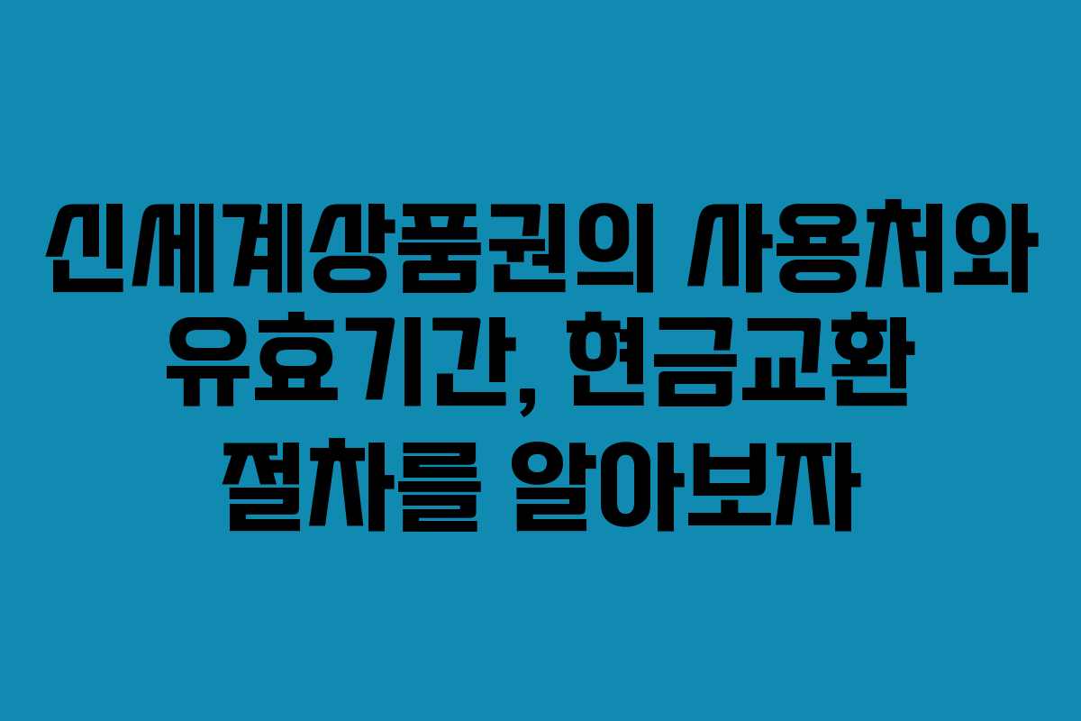 신세계상품권의 사용처와 유효기간, 현금교환 절차를 알아보자