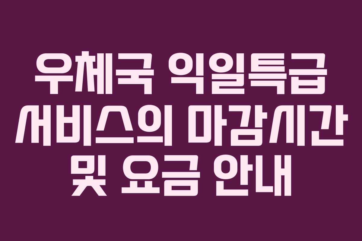 우체국 익일특급 서비스의 마감시간 및 요금 안내