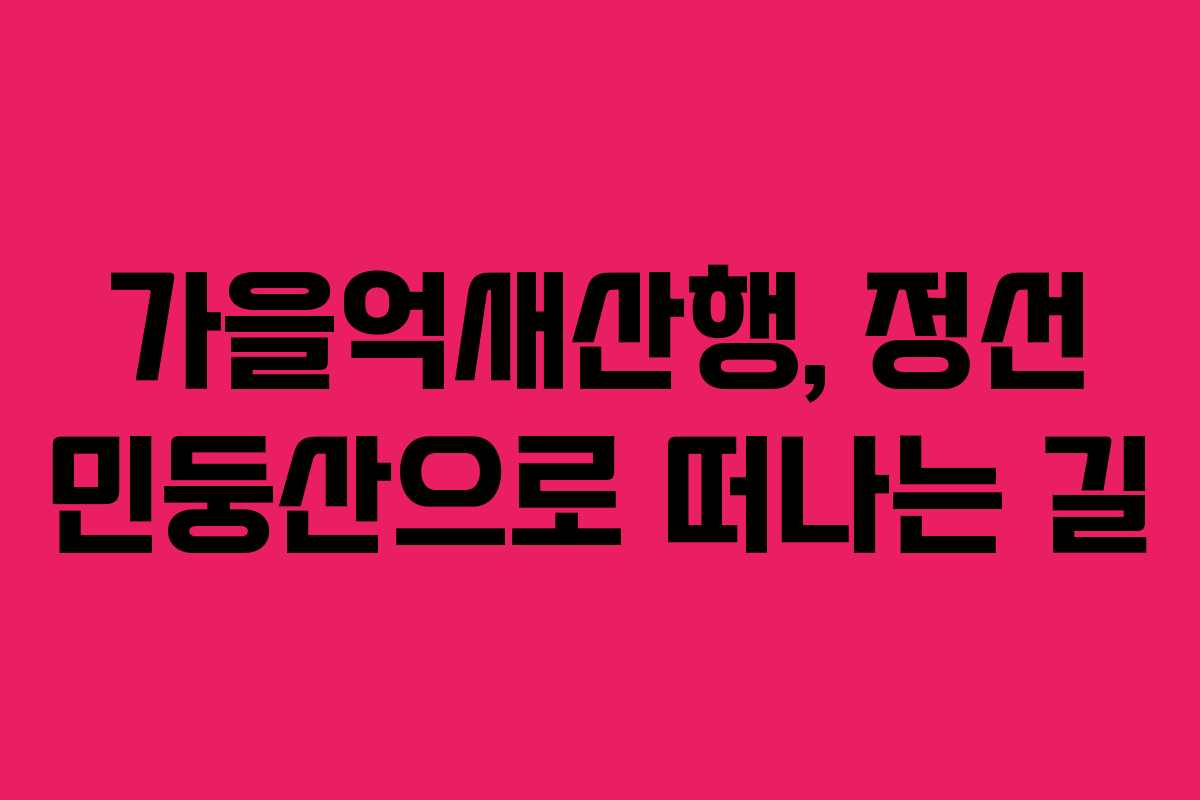 가을억새산행, 정선 민둥산으로 떠나는 길