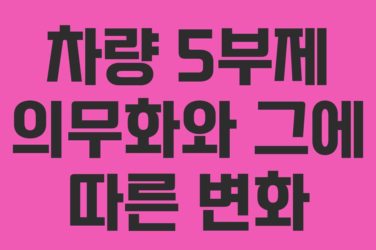 차량 5부제 의무화와 그에 따른 변화