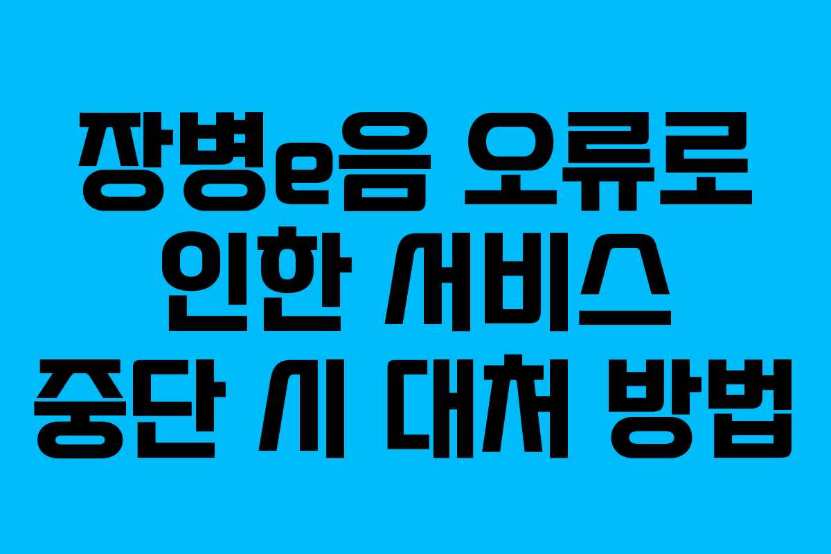 장병e음 오류로 인한 서비스 중단 시 대처 방법