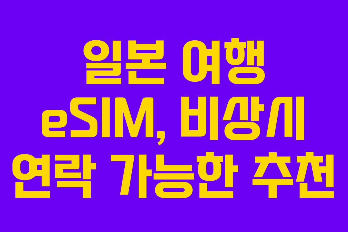 일본 여행 eSIM, 비상시 연락 가능한 추천