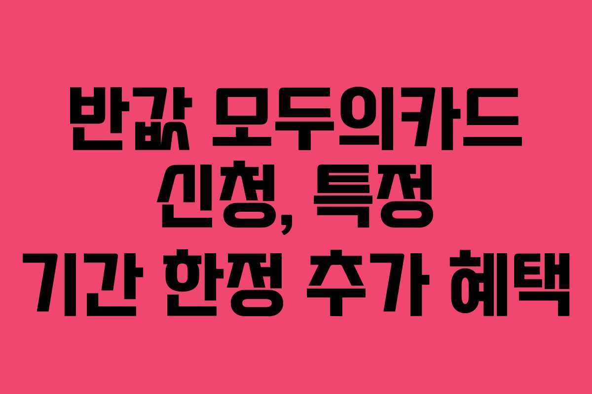 반값 모두의카드 신청, 특정 기간 한정 추가 혜택