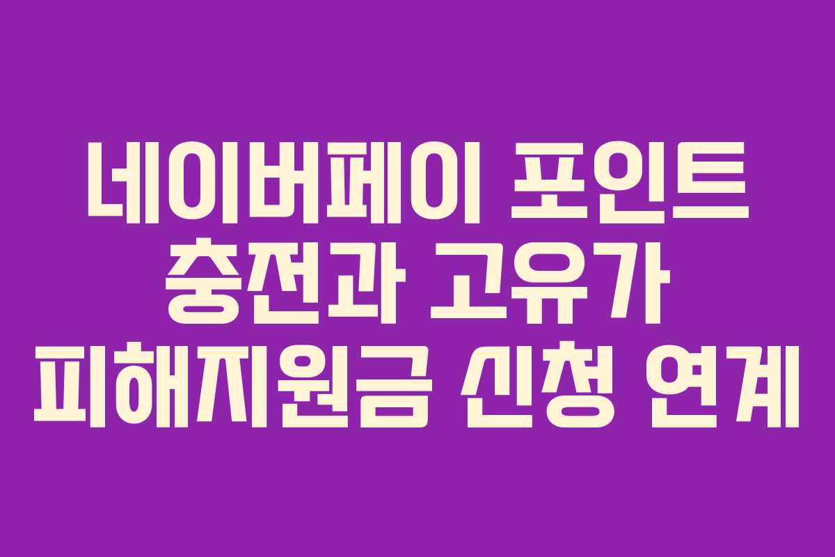 네이버페이 포인트 충전과 고유가 피해지원금 신청 연계