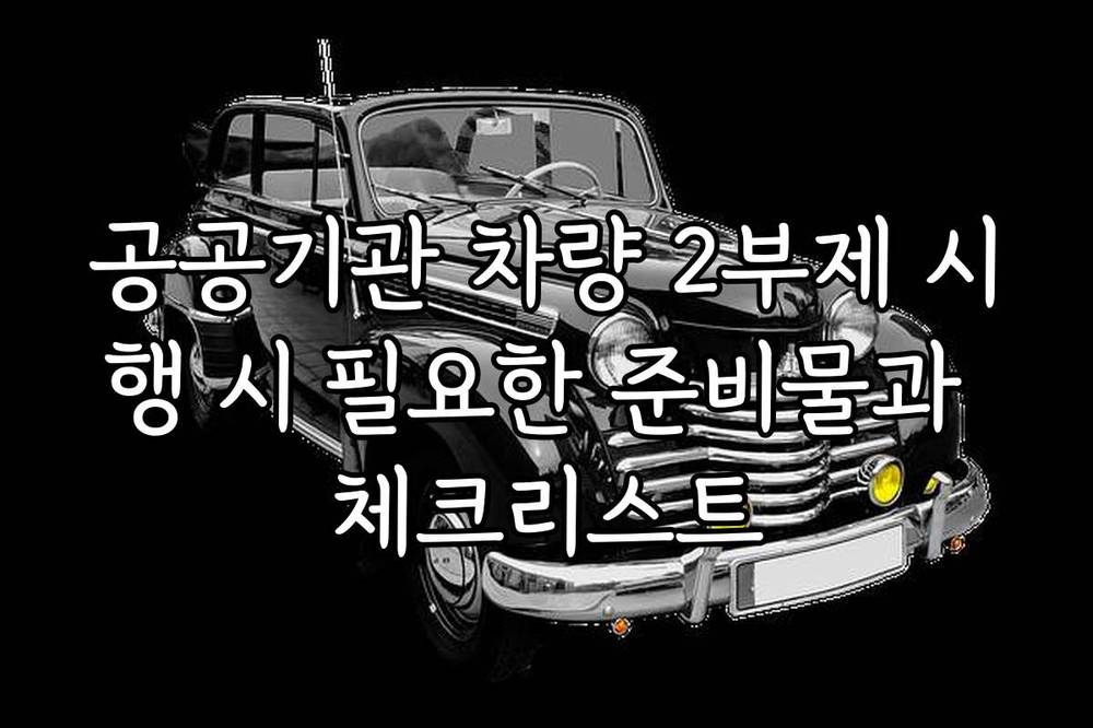공공기관 차량 2부제 시행 시 필요한 준비물과 체크리스트
