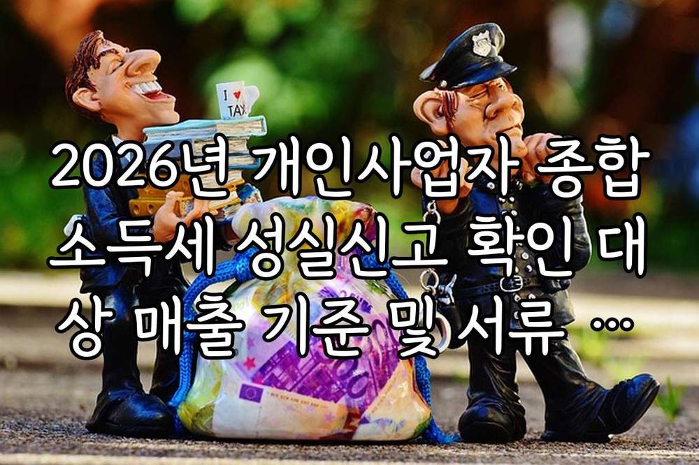 2026년 개인사업자 종합소득세 성실신고 확인 대상 매출 기준 및 서류 준비