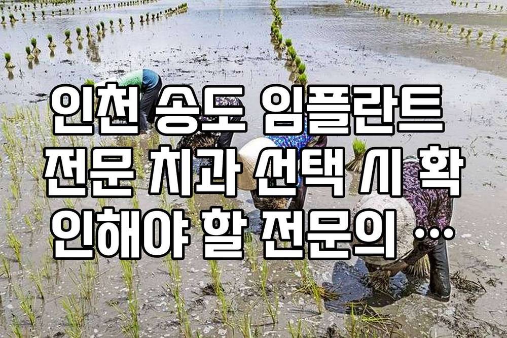 인천 송도 임플란트 전문 치과 선택 시 확인해야 할 전문의 약력