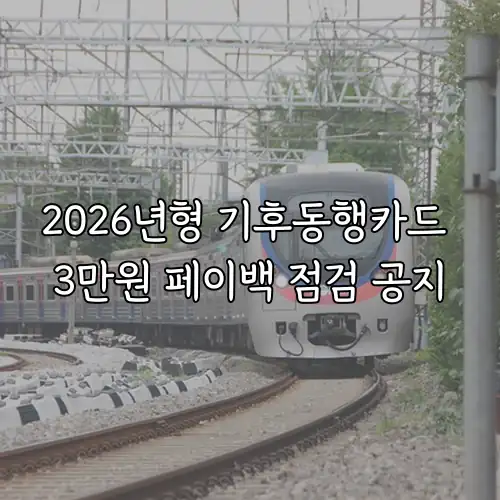 2026년형 기후동행카드 3만원 페이백 점검 공지