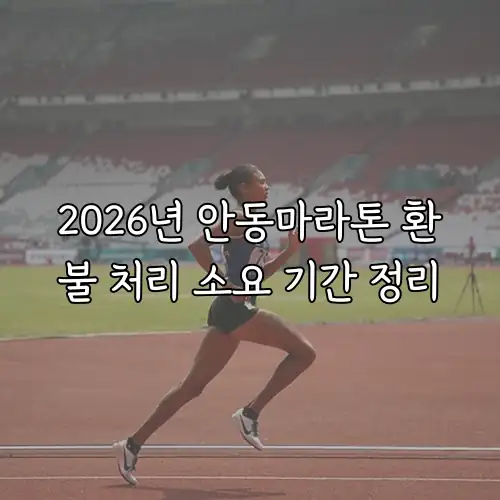 2026년 안동마라톤 환불 처리 소요 기간 정리