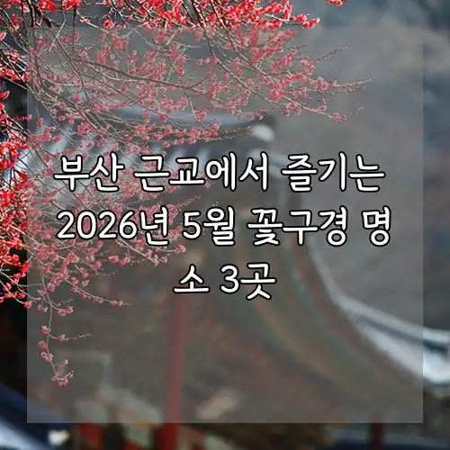 부산 근교에서 즐기는 2026년 5월 꽃구경 명소 3곳