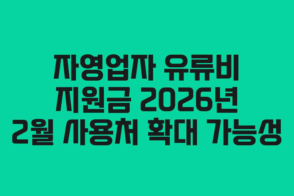 자영업자 유류비 지원금 2026년 2월 사용처 확대 가능성