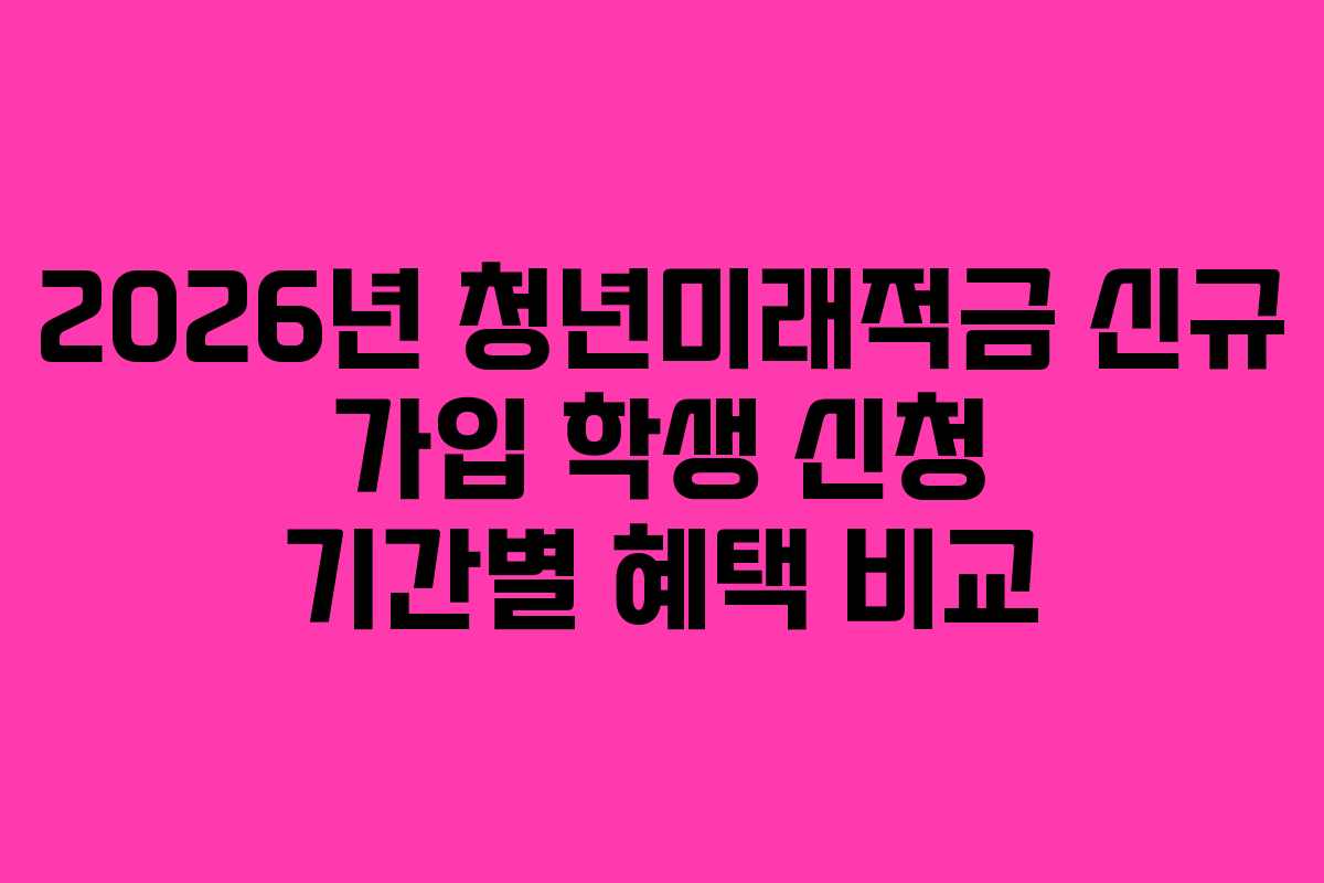 2026년-청년미래적금-신규-가입-학생-신청-기간별-혜택-비교