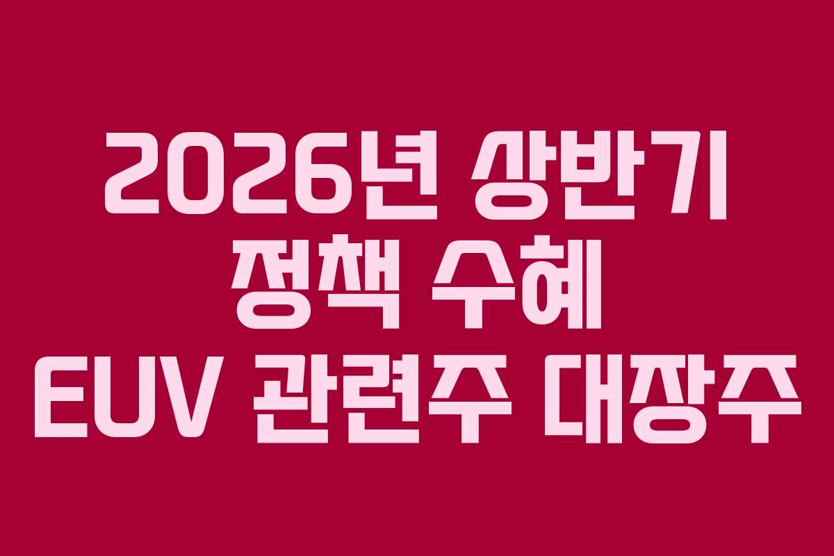 2026년-상반기-정책-수혜-EUV-관련주-대장주