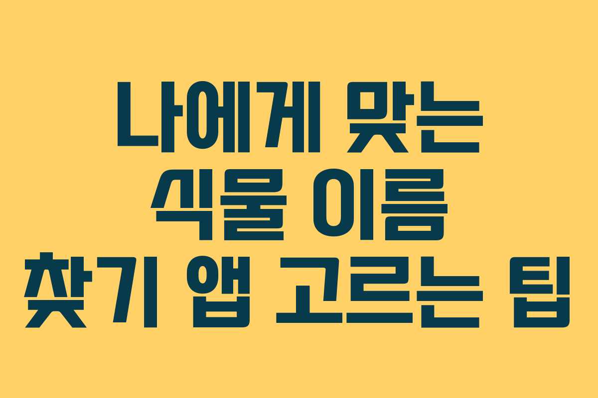 나에게-맞는-식물-이름-찾기-앱-고르는-팁