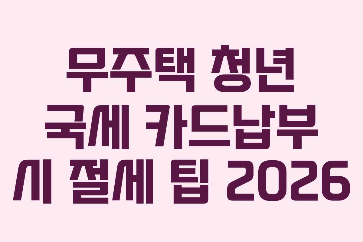 무주택-청년-국세-카드납부-시-절세-팁-2026